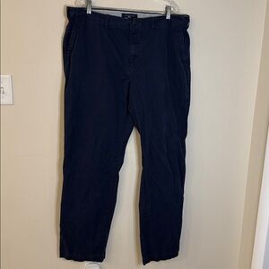 Tommy Hilfiger Navy Chino pants 100% cotton button zip straight leg SZ 40”Wx32”L